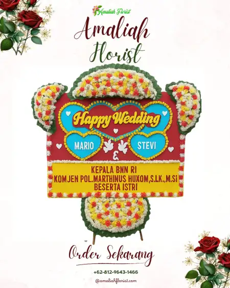 Papan Bunga Pernikahan Daroyon